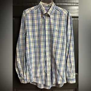 Vineyard Vines Men’s Sz M Blue, Pink, & White Plaid Slim Fit Long Sleeve Shirt